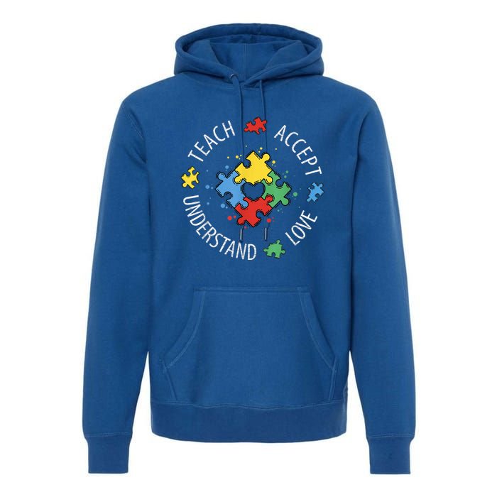 Autism Awareness Teacher Shirt Teach Accept Understand Love Premium Hoodie