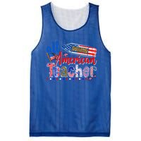 All American Teacher American Flag 4th Of July Usa Flag Gift Mesh Reversible Basketball Jersey Tank