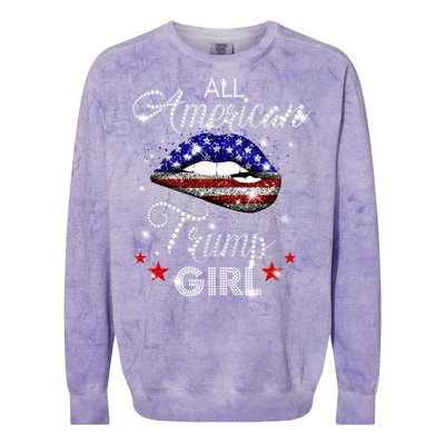 All American Trump Girl Great Gift Colorblast Crewneck Sweatshirt