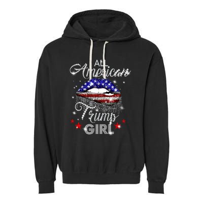 All American Trump Girl Great Gift Garment-Dyed Fleece Hoodie