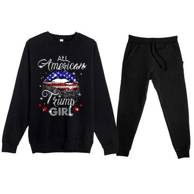 All American Trump Girl Great Gift Premium Crewneck Sweatsuit Set