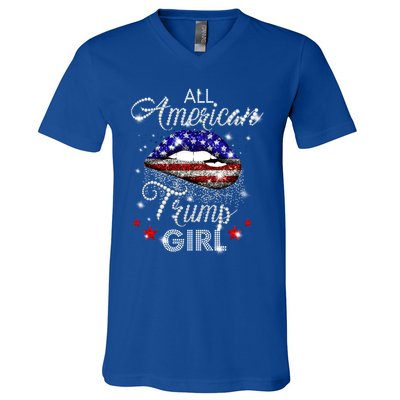 All American Trump Girl Great Gift V-Neck T-Shirt