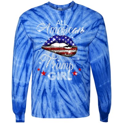 All American Trump Girl Great Gift Tie-Dye Long Sleeve Shirt