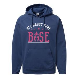 All About That Base Cheerleading Design Cheer Gift Cheerle Great Gift Performance Fleece Hoodie