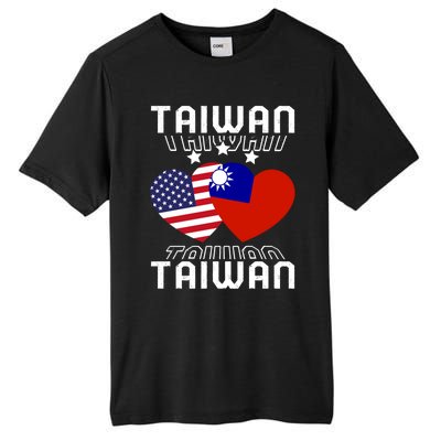 America And Taiwan Taiwanese American Flag Dual Nationality Cool Gift Tall Fusion ChromaSoft Performance T-Shirt