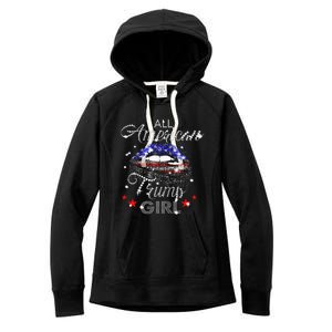 All American Trump Girl Mouth Diamond Women's Fleece Hoodie