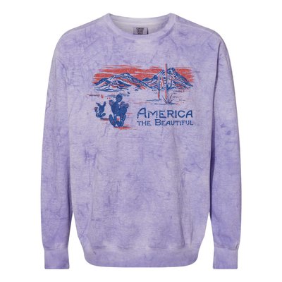 Americana America The Beautiful Landscape Great Gift Colorblast Crewneck Sweatshirt