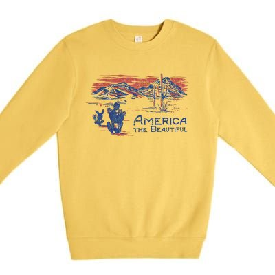 Americana America The Beautiful Landscape Great Gift Premium Crewneck Sweatshirt