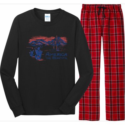 Americana America The Beautiful Landscape Great Gift Long Sleeve Pajama Set