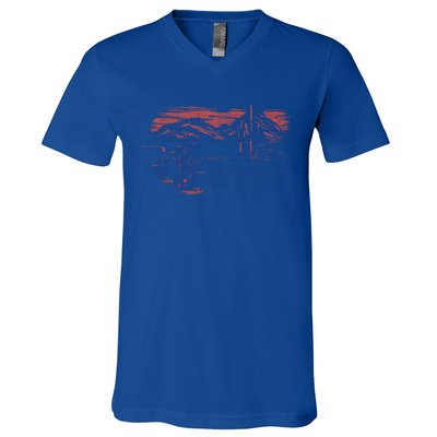 Americana America The Beautiful Landscape Great Gift V-Neck T-Shirt