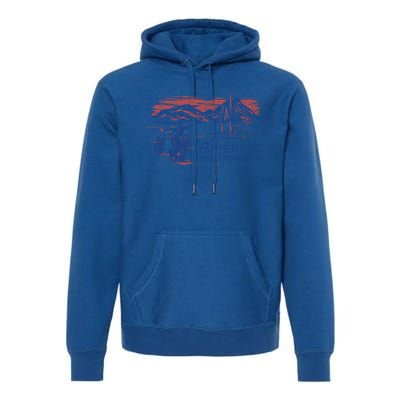 Americana America The Beautiful Landscape Great Gift Premium Hoodie