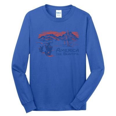 Americana America The Beautiful Landscape Great Gift Tall Long Sleeve T-Shirt