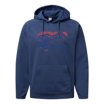 Americana America The Beautiful Landscape Great Gift Performance Fleece Hoodie