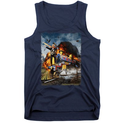 All Aboard The Trump Train Funny Donald Trump 2024 Election Tank Top