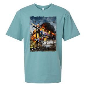 All Aboard The Trump Train Funny Donald Trump 2024 Election Sueded Cloud Jersey T-Shirt