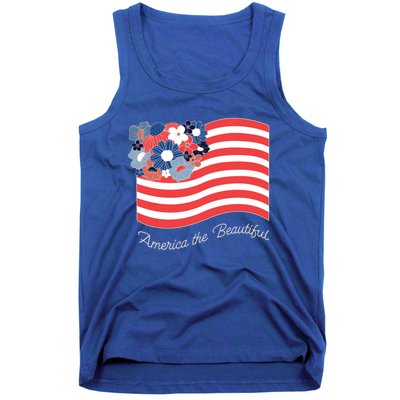 Americana America The Beautiful Flowers Gift Tank Top