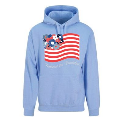 Americana America The Beautiful Flowers Gift Unisex Surf Hoodie