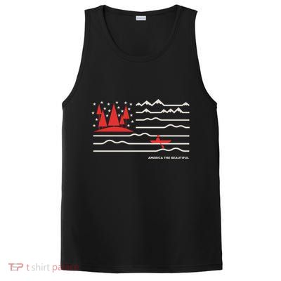Americana America The Beautiful Sailing Ship Gift PosiCharge Competitor Tank