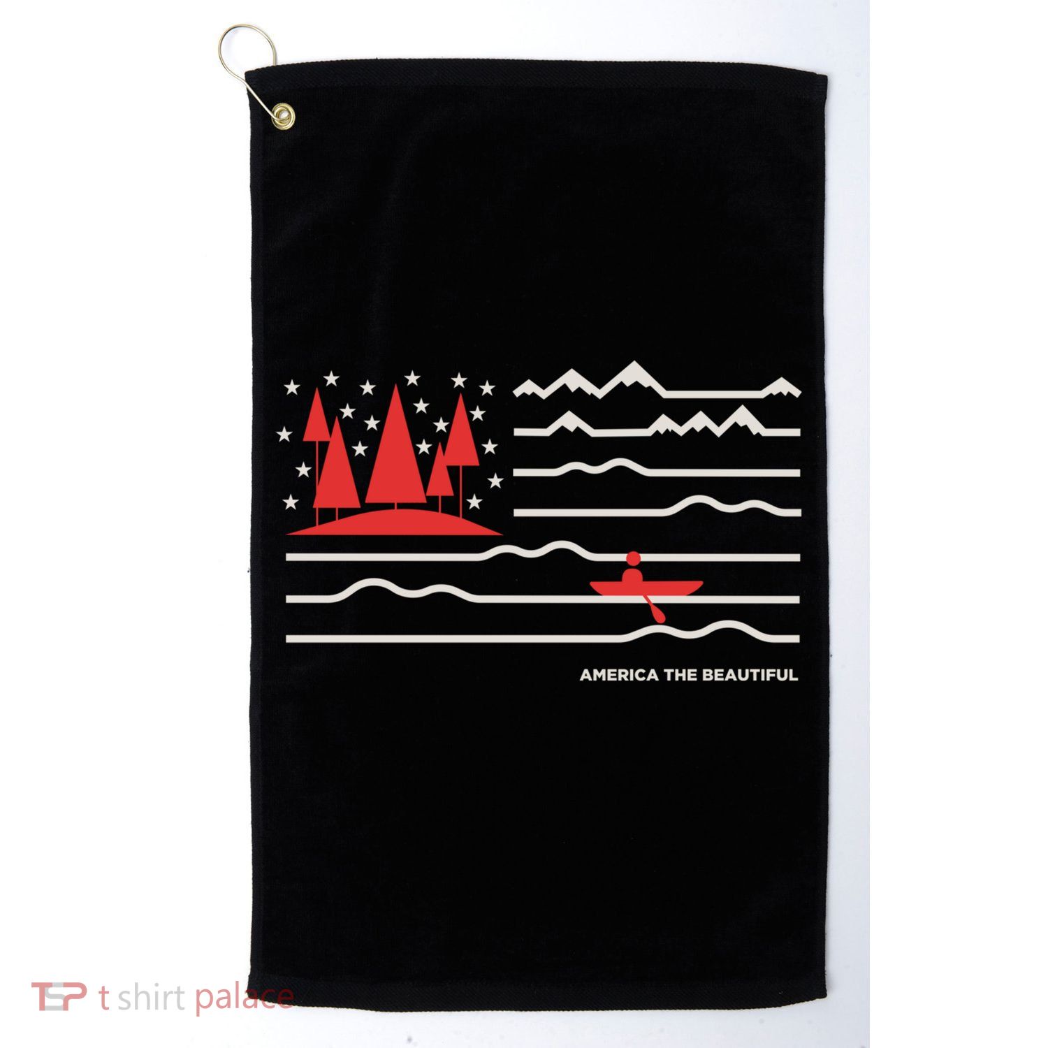 Americana America The Beautiful Sailing Ship Gift Golf Towel