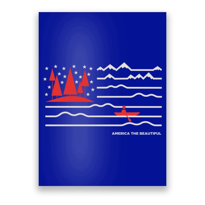 Americana America The Beautiful Sailing Ship Gift Poster