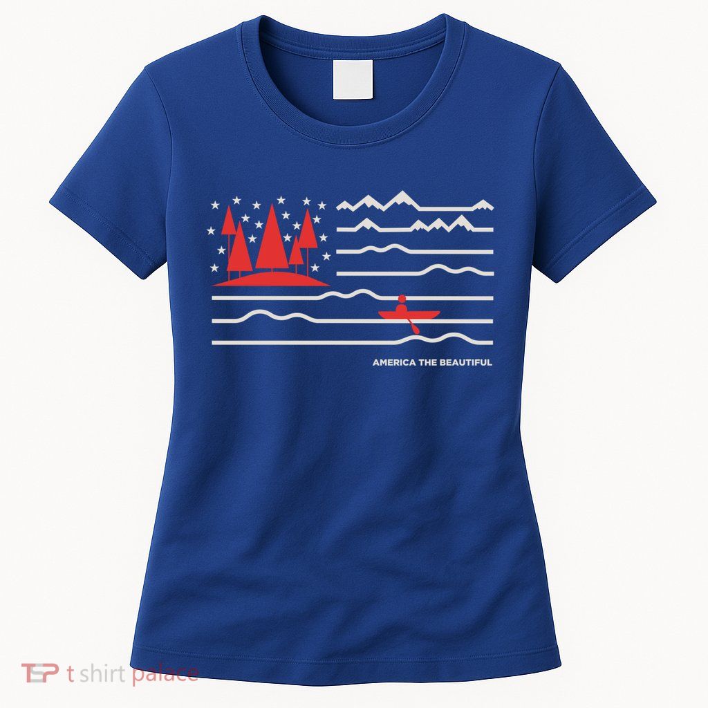 Americana America The Beautiful Sailing Ship Gift Womens T-Shirt