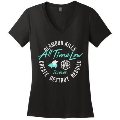 Alltimelowstore All Time Low X Glamour Kills Forever Women's V-Neck T-Shirt