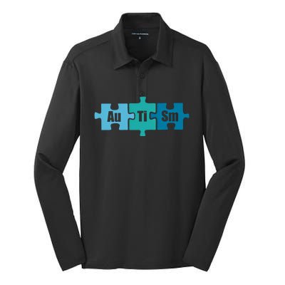 Autism Au Ti Sm Periodic Table Of Elets Science Meme Gift Silk Touch Performance Long Sleeve Polo