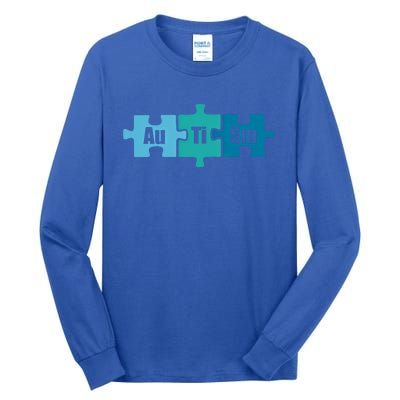 Autism Au Ti Sm Periodic Table Of Elets Science Meme Gift Tall Long Sleeve T-Shirt