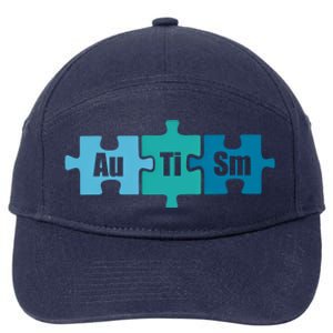 Autism Au Ti Sm Periodic Table Of Elets Science Meme Gift 7-Panel Snapback Hat