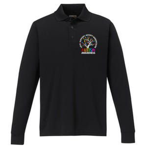 Autism Awareness Tree Love Support Accept Understand Performance Long Sleeve Polo