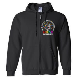 Autism Awareness Tree Love Support Accept Understand Full Zip Hoodie