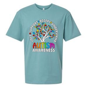 Autism Awareness Tree Love Support Accept Understand Sueded Cloud Jersey T-Shirt