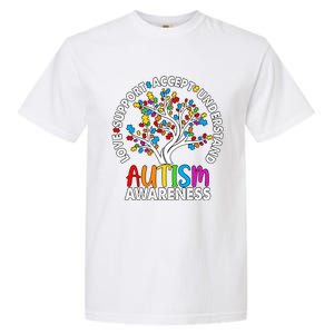 Autism Awareness Tree Love Support Accept Understand Garment-Dyed Heavyweight T-Shirt