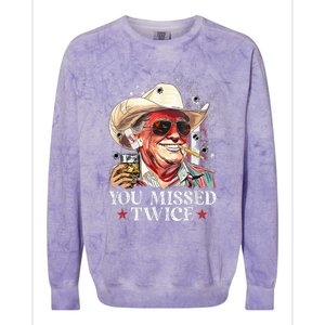 Assassination Attempt Trump 2024 You Missed Twice Colorblast Crewneck Sweatshirt