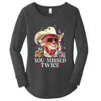 Assassination Attempt Trump 2024 You Missed Twice Women's Perfect Tri Tunic Long Sleeve Shirt