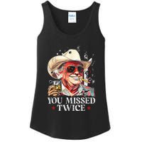 Assassination Attempt Trump 2024 You Missed Twice Ladies Essential Tank