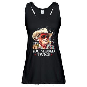 Assassination Attempt Trump 2024 You Missed Twice Ladies Essential Flowy Tank