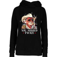 Assassination Attempt Trump 2024 You Missed Twice Womens Funnel Neck Pullover Hood