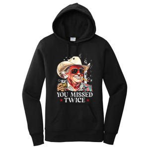 Assassination Attempt Trump 2024 You Missed Twice Women's Pullover Hoodie