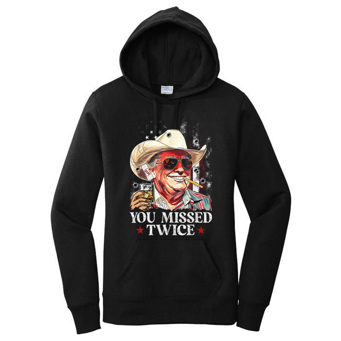 Assassination Attempt Trump 2024 You Missed Twice Women's Pullover Hoodie