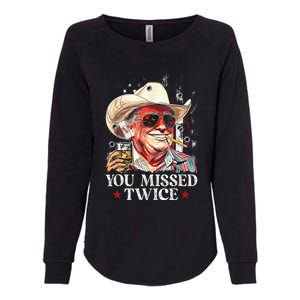 Assassination Attempt Trump 2024 You Missed Twice Womens California Wash Sweatshirt