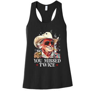 Assassination Attempt Trump 2024 You Missed Twice Women's Racerback Tank