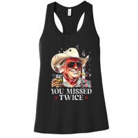 Assassination Attempt Trump 2024 You Missed Twice Women's Racerback Tank