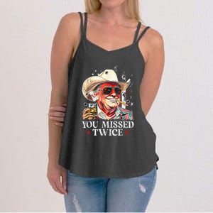 Assassination Attempt Trump 2024 You Missed Twice Women's Strappy Tank