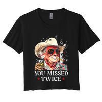 Assassination Attempt Trump 2024 You Missed Twice Women's Crop Top Tee