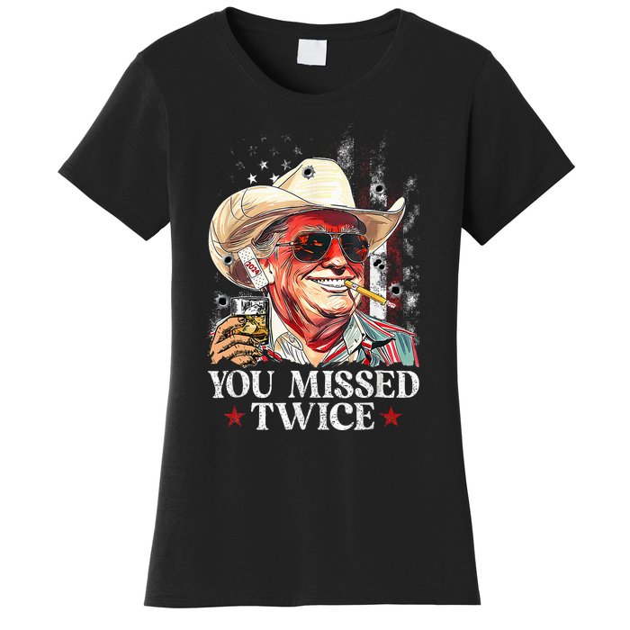 Assassination Attempt Trump 2024 You Missed Twice Women's T-Shirt