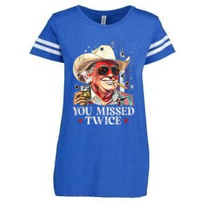 Assassination Attempt Trump 2024 You Missed Twice Enza Ladies Jersey Football T-Shirt