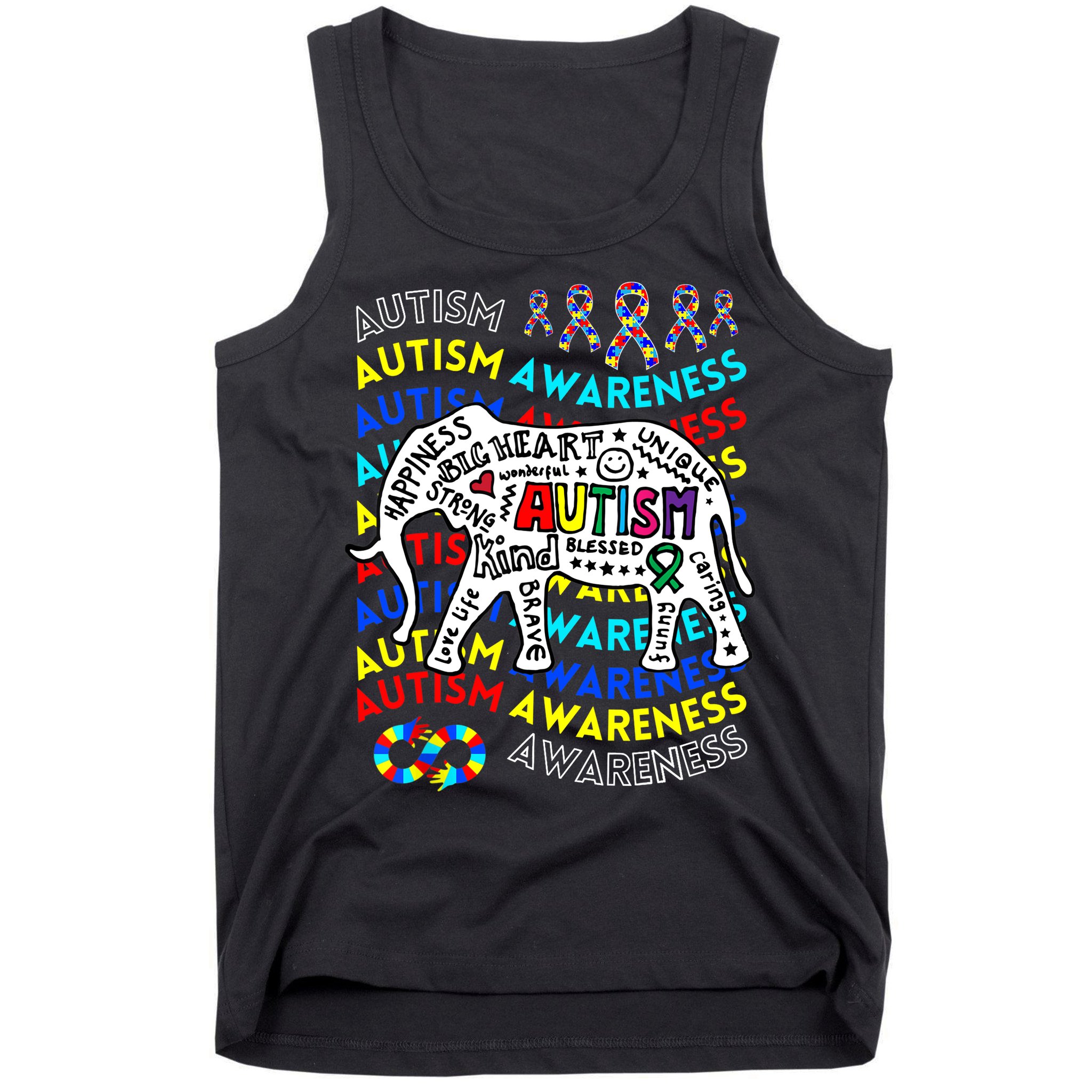 Autism Awareness Teacher Autism Moms And Dads Elephant Tank Top