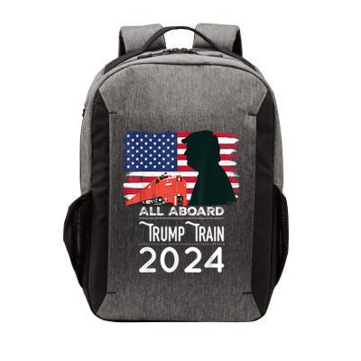 All Aboard Trump Train 2024 Vintage American Flag Vector Backpack