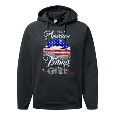 All American Trump Girl Design Performance Fleece Hoodie